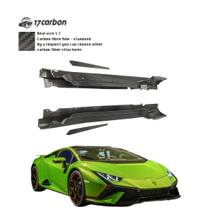 Lamborghini Huracan LP580-610-Evo Upgrade Tecnica Style Dry Carbon Fiber Body Kits Side Skirt