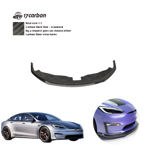 Tesla Model S Plaid 2023 2024 2025 V Style Dry Carbon Kit Front Lip
