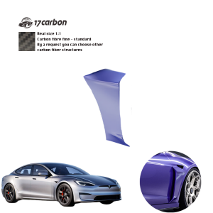 Tesla Model S Plaid 2023 2024 2025 V Style Full Dry Carbon Kit Front Fender Air Intake