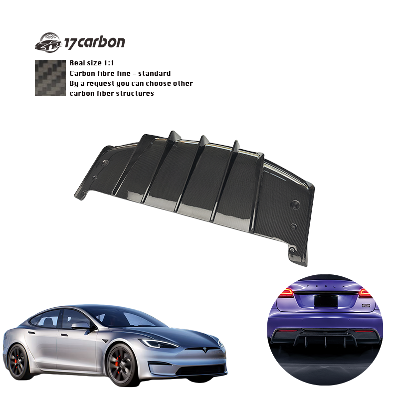 Tesla Model S Plaid 2023 2024 2025 V Style Dry Carbon Kit Rear Diffuser